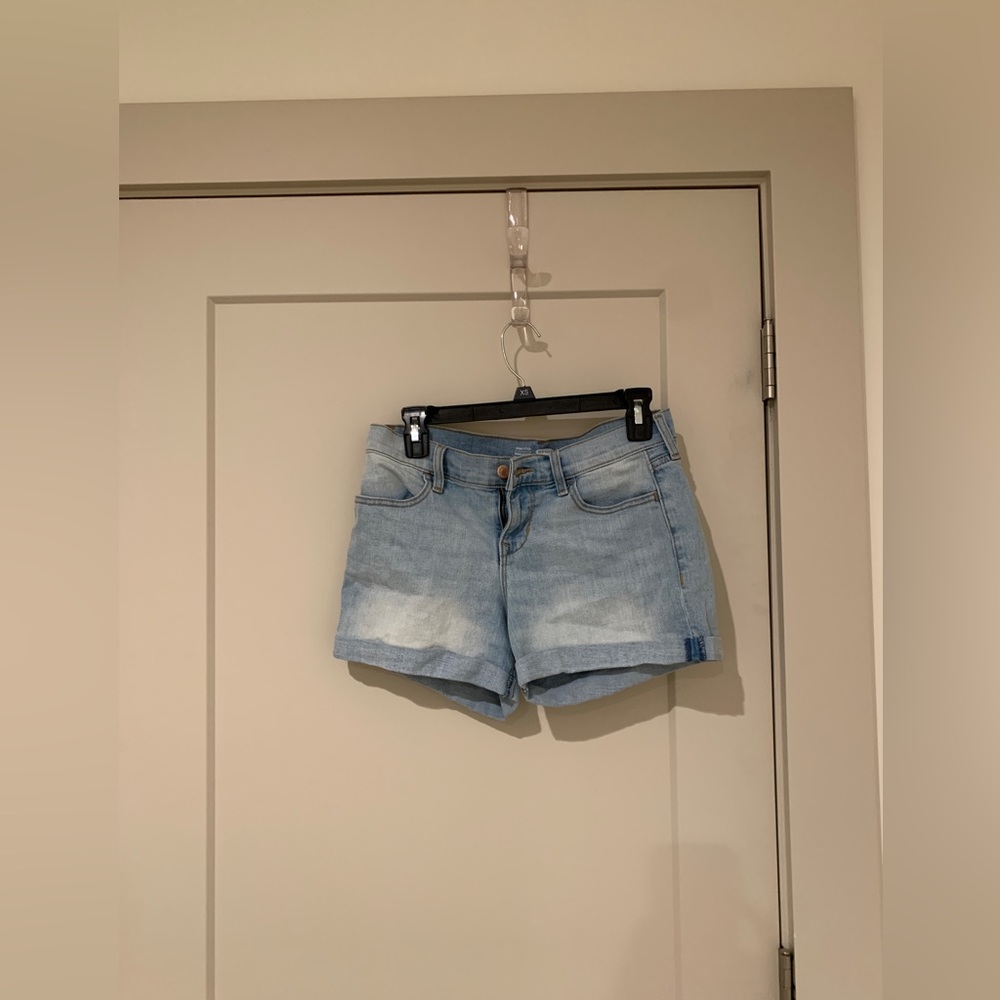 Light wash denim shorts
